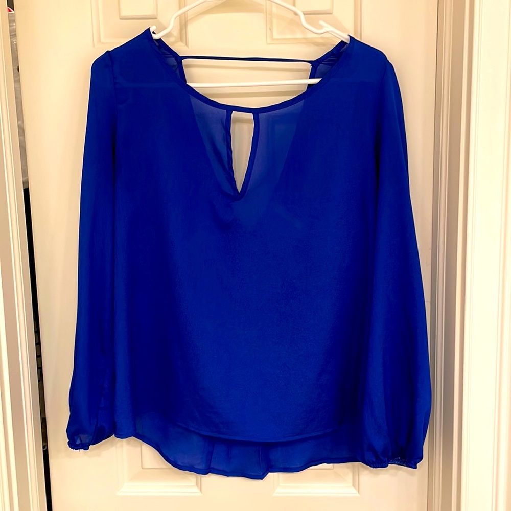 Royal blue long sleeve blouse